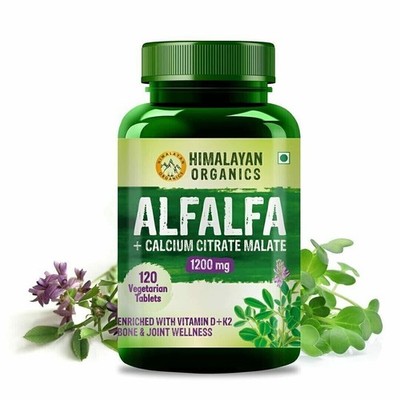 Himalayan Organics Alfalfa Calcium Citrate Malate 120 Tablets with Free Shipping