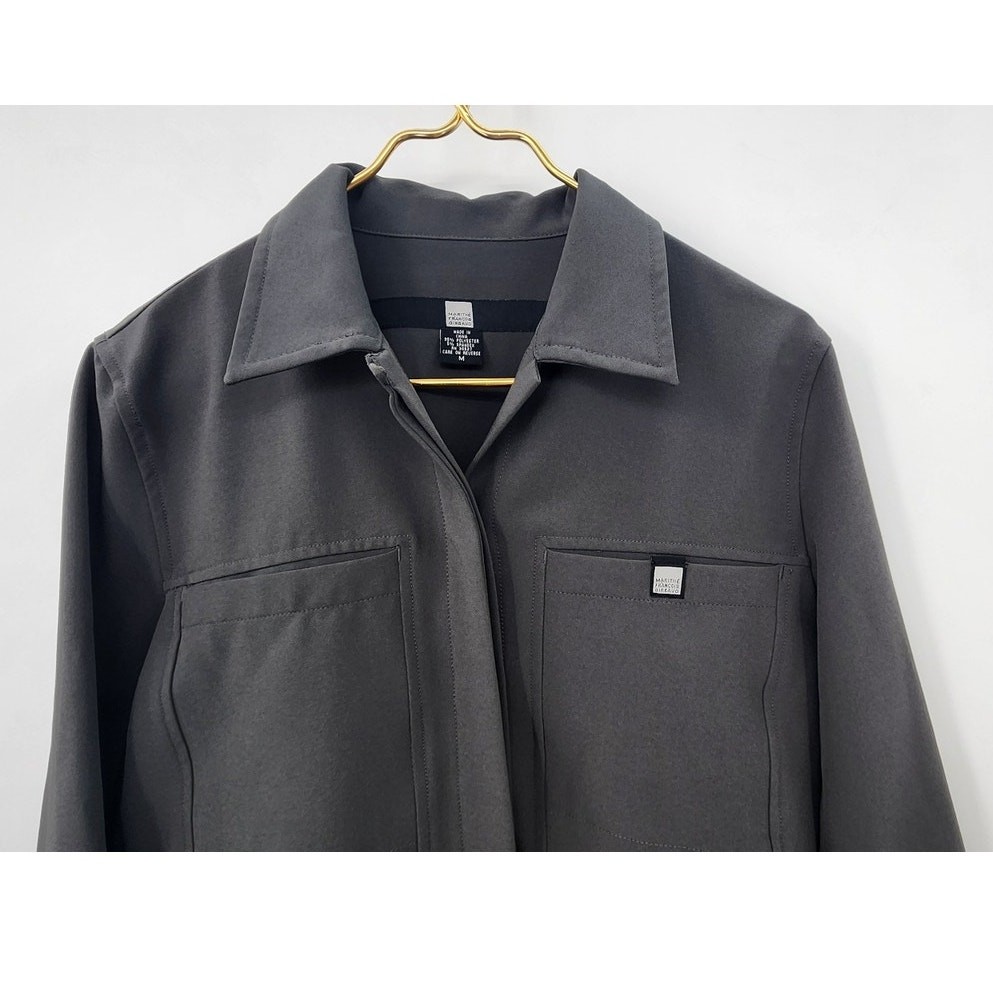 Marithe Francois Girbaud Gray Hidden Button Jacke… - image 3