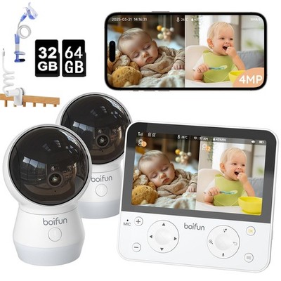 BOIFUN 5,5 Zoll Babyphone mit Kamera 2K4MP Wlan Automatische Verfolgung 4×Zoom