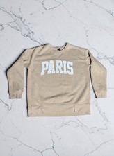 Beige Paris Crewneck Sweatshirt Size XL Cozy Streetwear
