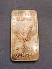 Vintage 5oz "RARE" PLAIN BACK APM American Pacific Mint 13 Star .999 Silver Bar!