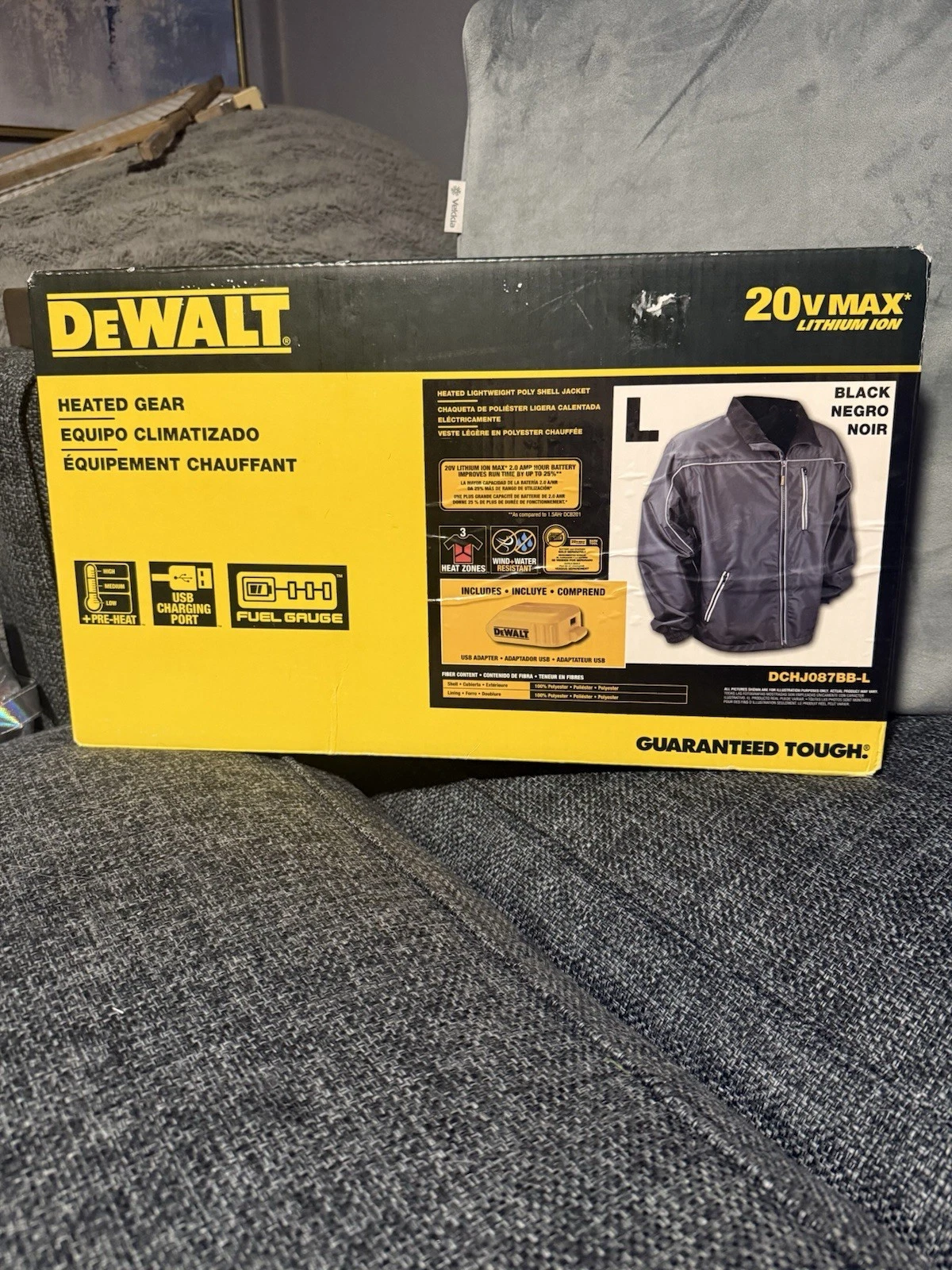Dewalt DCHJ087BB-L Heated Lightweight Poly Shell Jacket Sz L (Jacket Only) -NEW