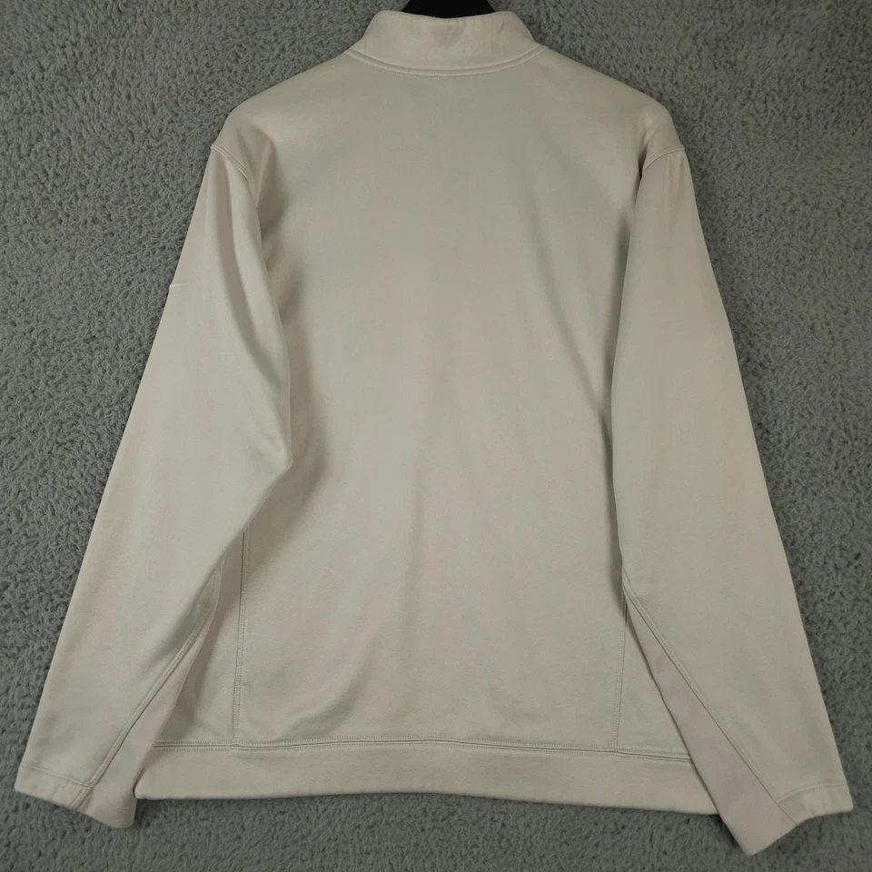 Nike Golf Pullover Mens Medium Beige Tour Performance Therma Fit 1/4 Zip Fleece - Image 2 of 4