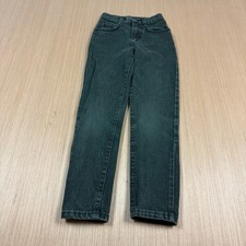 Vintage Lee Union Made in USA Kids 80s 90s Boys Jeans 7 Slim 20x23 Dark Green