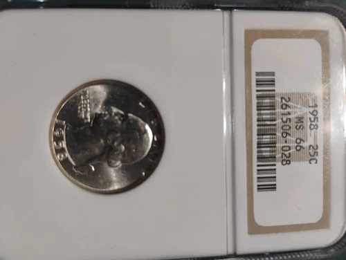 1958 Washington Quarter NGC MS66 Beautiful Coin!