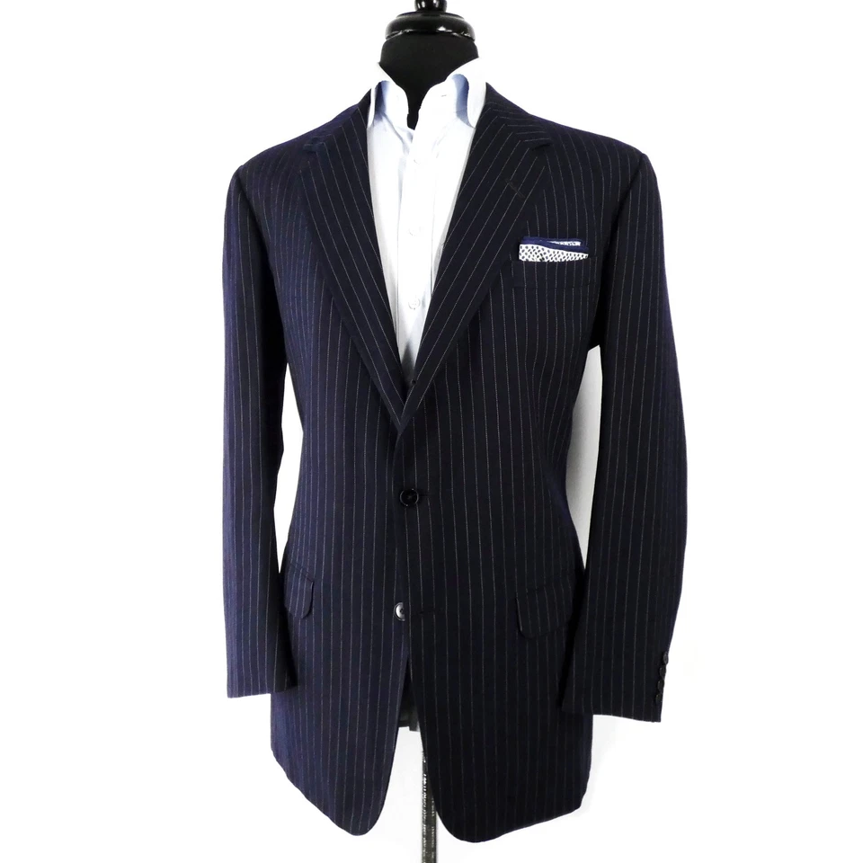 Anderson & Sheppard Savile Row Bespoke Navy Wool Two-Piece Suit - Image 2 of 4