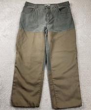 Columbia Pants Mens Fits 38x28 Brown Canvas Double Front Brush Guard Hunting