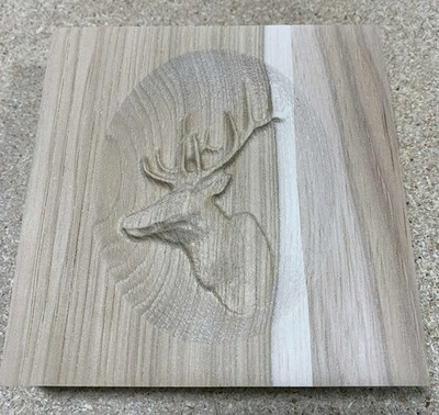Elk Head 1 Engraving Wood Corner Trim Block Door Trim Block Window Trim