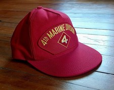 4th MARINE DIVISION Vintage Eagle Crest Adjustable USMC Cap Hat ~ USA MADE