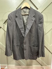 Vintage Polo University Club Ralph Lauren Plaid Blazer Gray Wool Suit Jacket USA