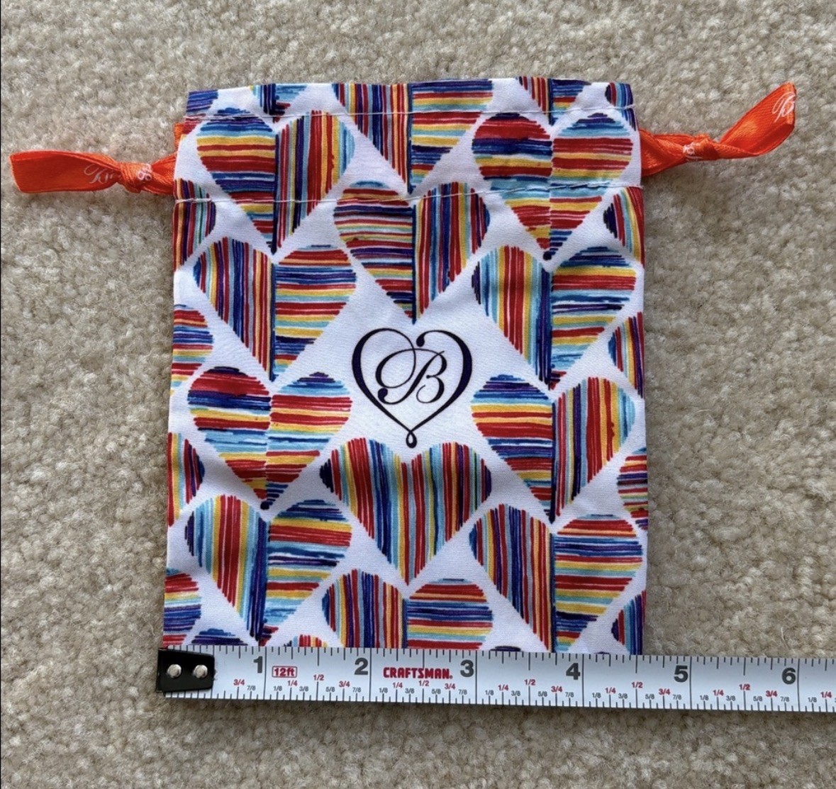 Brighton Drawstring Bag Heart Pattern Rainbow Sma… - image 4