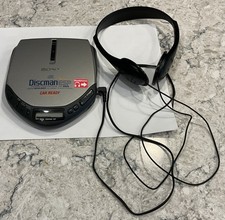 Sony Discman CD Player W/Headphones D-E307CK ESP Mega Bass Vintage Car Ready EUC