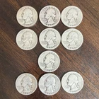 1942D, 1943D, 1944D, 1948D Quarters Lot of 10 Circulated Silver 25C Coins