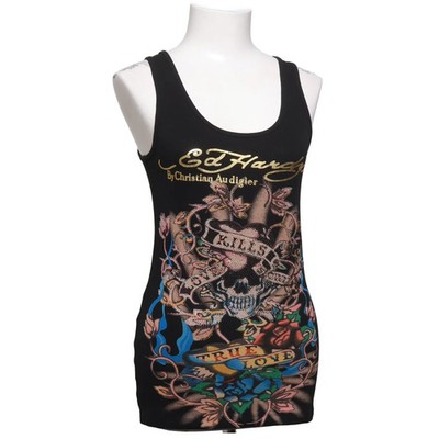 Ed Hardy by Christian Audigier, Tank­top, Größe: S/M, Schwarz/Mehrfarbig #TxO