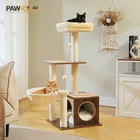 PAWZ Road 43" Modern Cat Tree Tower Scratching Post for Indoor Cats House Condo 