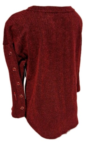 Liz Claiborne Heather Red 3/4 Sleeve Sweater Button Accent Women's Size Medium - Picture 5 of 20
