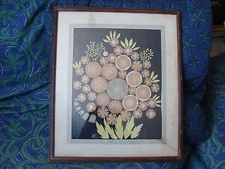 great original Framed PAPER CUT-OUT FLOWERS, by ERMA ALLEN ? w Painted Matting
