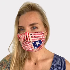 Face Mask for Women Patriotic American Flag Flannel