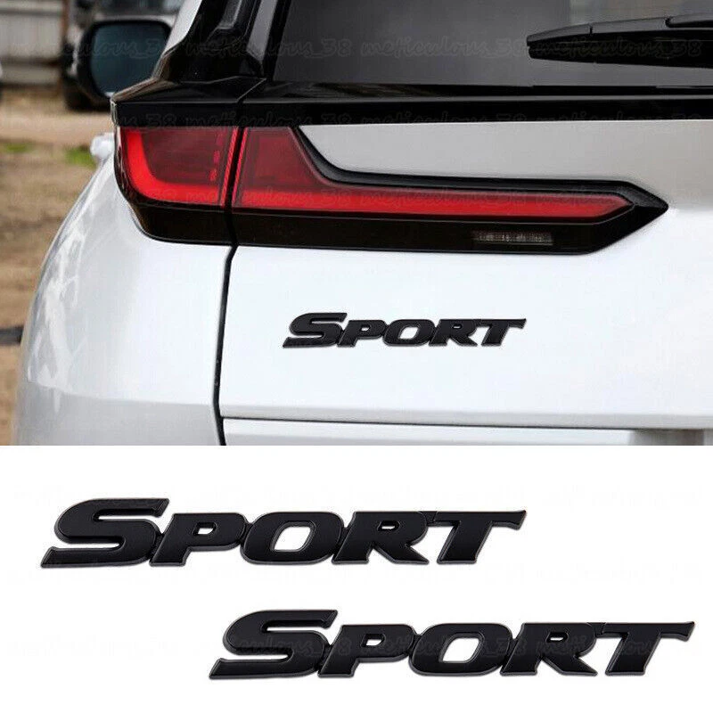 2 PIEZAS 3D Deportivo Metal Emblema Insignia Calcomanía Adhesivo Negro Accesorios Coche Universal Foto 3 de 4