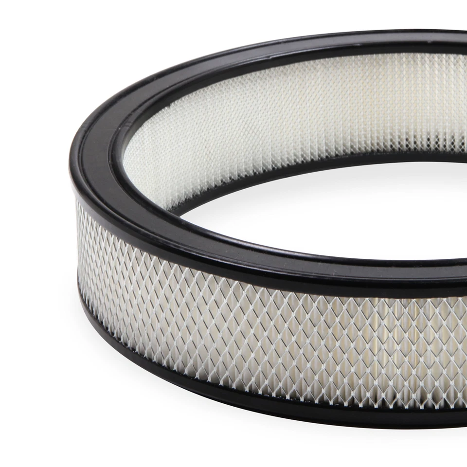 Filtro de aire de repuesto Holley 14" x 3" anillo negro elemento de papel blanco #120-178 Foto 3 de 4