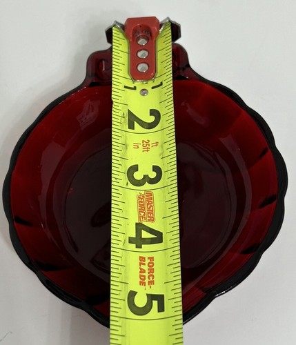 Anchor Hocking Royal Ruby Red Glass Leaf Shaped Tray - Picture 4 of 8