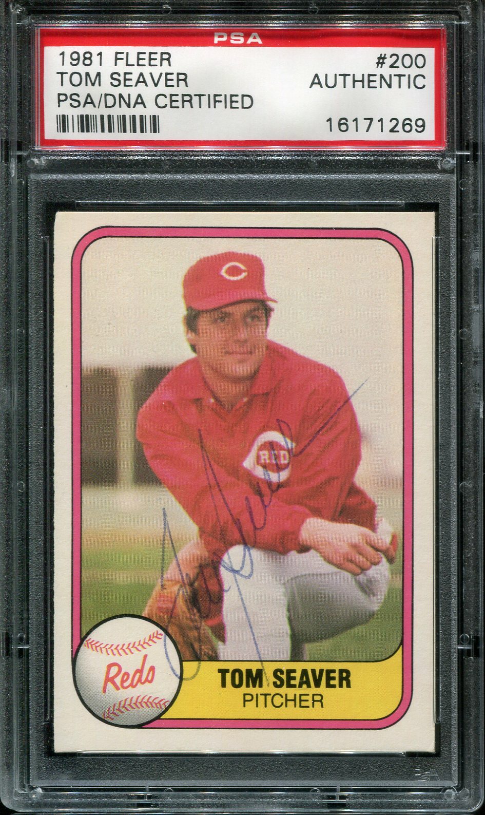 1981 Fleer #200 Tom Seaver AUTO AUTOGRAPH PSA/DNA AUTHENTIC METS REDS HOF