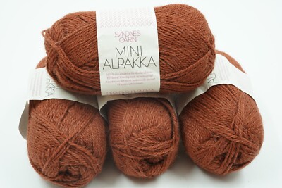 4 x Mini Alpakka von SANDNES GARN (200g) - 100% Alpaka - Rost - Strickgarn (10)