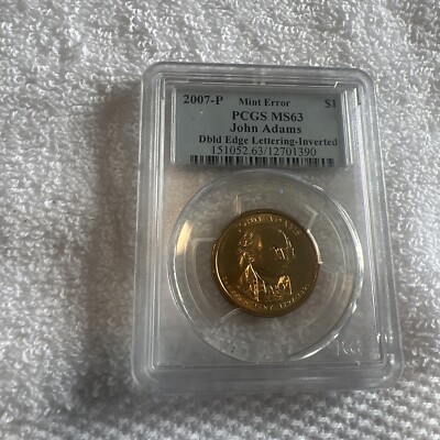 2007 P John Adams Double Edge Lettering Inverted PCGS Ms 63 | eBay
