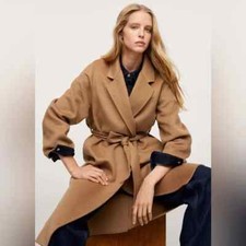 Mango Wool Blend Belted Coat Bloggers Fav New Small