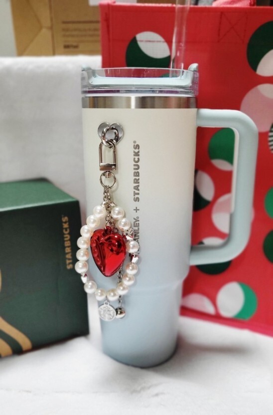 STARBUCKS Korea 2024 Bubble Heart Deco Chain Bag Charm