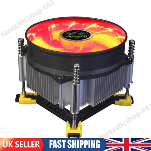 4 Pin PC CPU Cooling Fan PWM for Intel LGA 115X/1366 (Red Light)