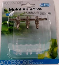 ISTA METAL AQUARIUM GANG AIR CONTROL VALVE Select from 2,  3, 4 or 5 OUTPUTS