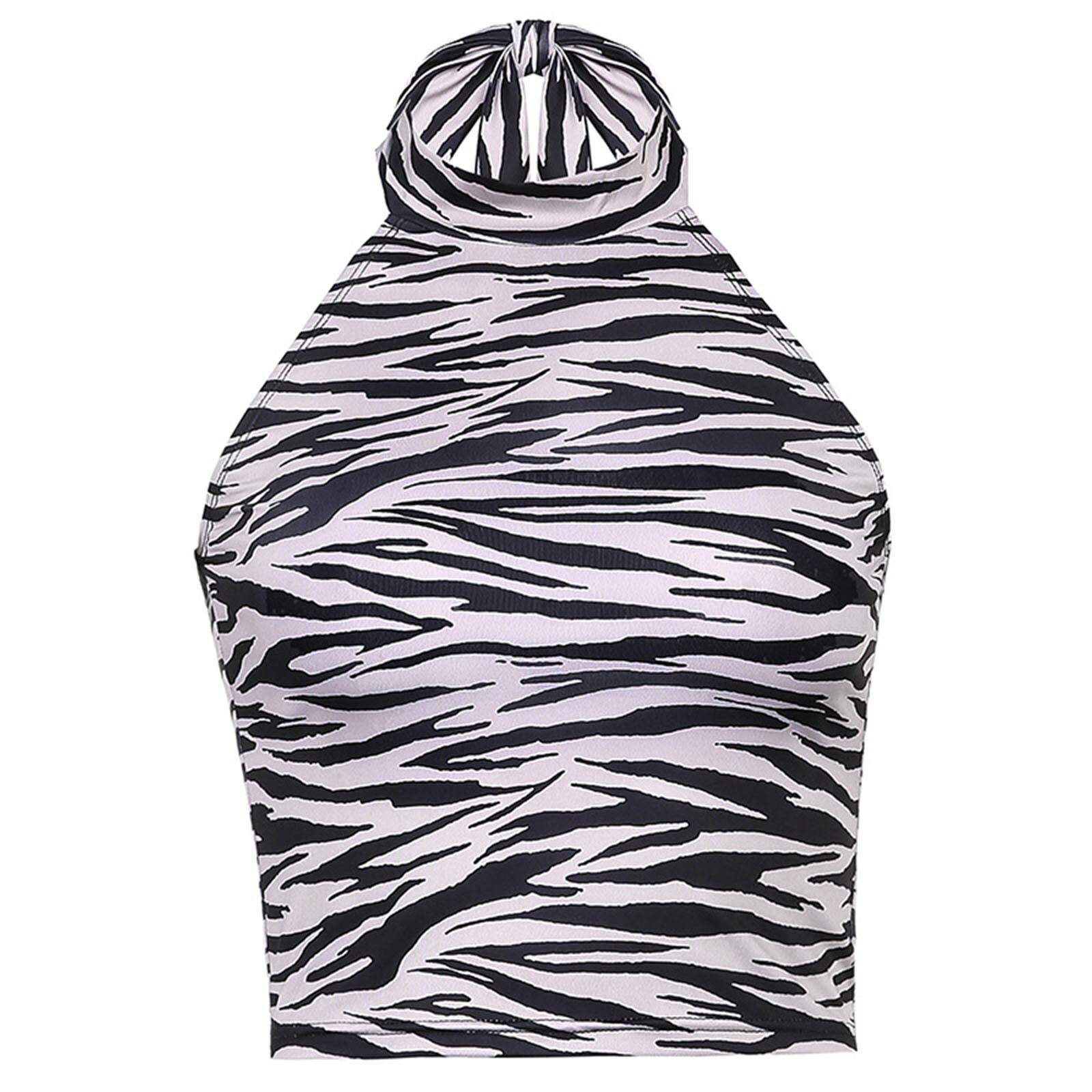 Y2k Bandage Halter Cop Top Women Floral Print Backless Camis Sleeveles