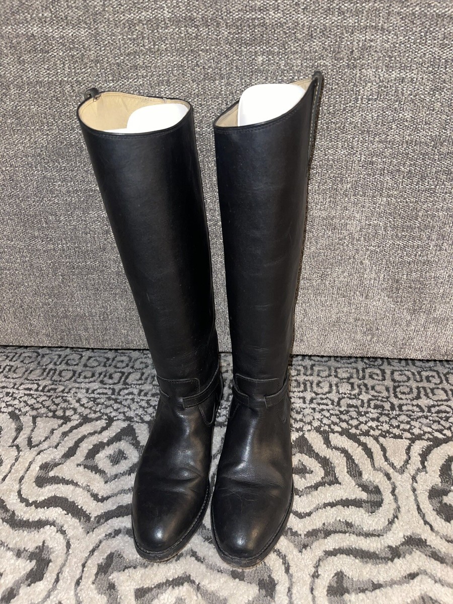 Frye Riding Boots Black Leather Tall Equestrian Knee High  display picture 3