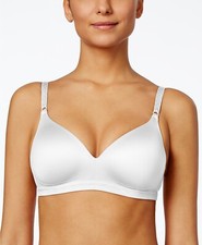 Warner's Sz 36D Cloud 9 Super Soft Wireless Lightly Lined Comfort Bra 1269 White