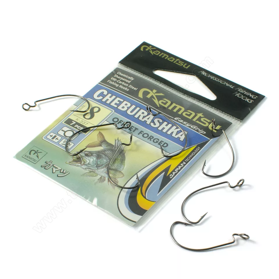 Kamatsu Cheburashka Offset Hooks Weedless Big Eye Drop Shot Carolina Rig Texas - Image 2 of 4
