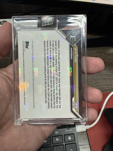 Bryce Young 2023 Topps Now 2/10 Red Auto Sealed and Inscripted Rookie 1st Pick - Picture 4 of 8