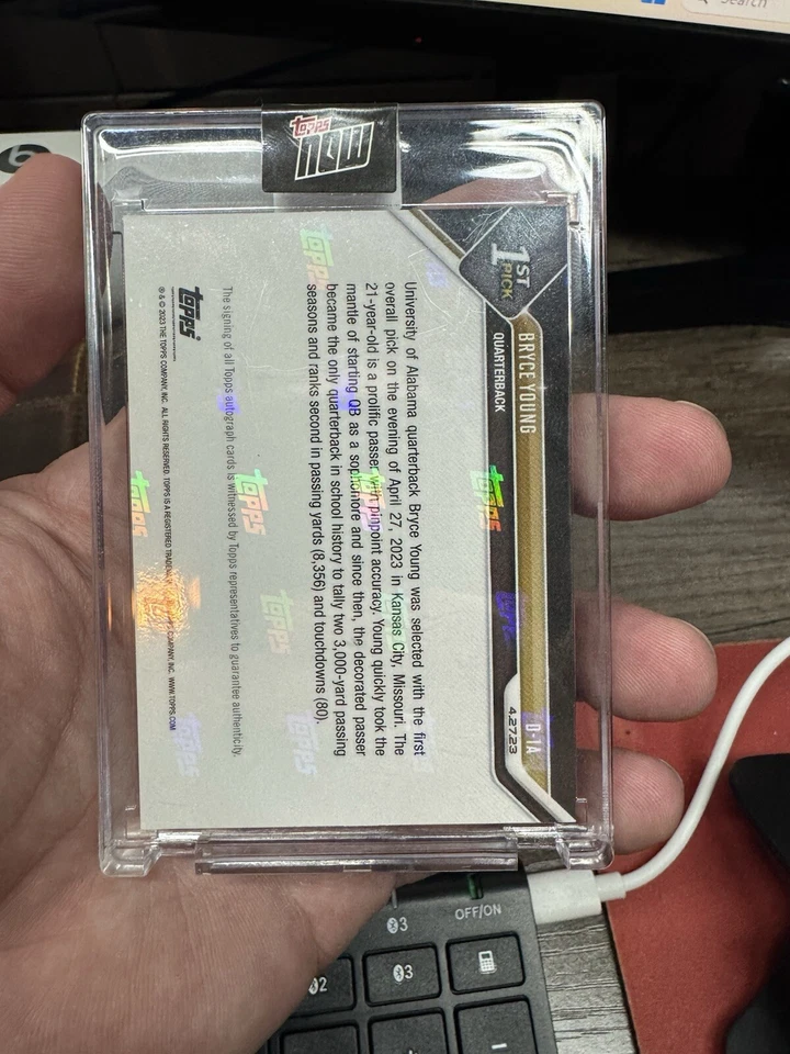 Bryce Young 2023 Topps Now 2/10 Red Auto Sealed and Inscripted Rookie 1st Pick - Image 4 of 4