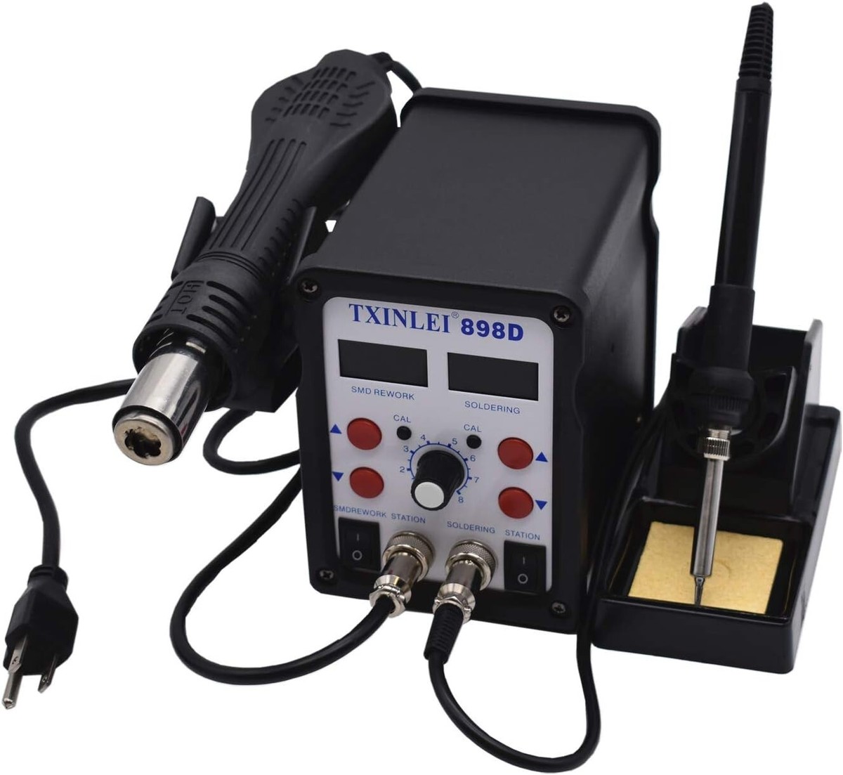 898D 110V Solder Station, 2 in 1 SMD Hot Air Rework Station Solder