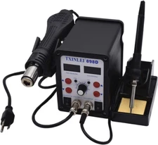 898D 110V Solder Station, 2 in 1 SMD Hot Air Rework Station Solder Gun