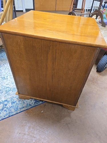 White Clad Ice Box Simmons Hardware End Table Chest Nightstand Oak - Picture 8 of 9