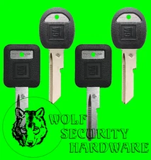 Strattec OEM GM Logo A&B Ignition Door Trunk Key Blank Black Plastic Head 4 Keys