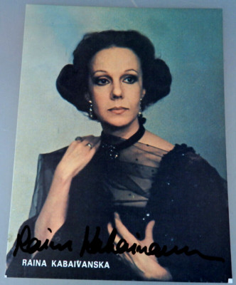 Autogramm bulgarische Opern-Sängerin Rajna Kabaivanska um 1970 (108868)