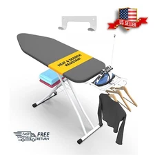 Xabitat Full Size Ironing Board 57" X 15" W/Wall Mount Hanger