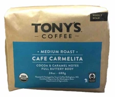 Tony`s Coffee Cafe Carmelita Medium Roast Whole Bean Coffee 24oz(C)