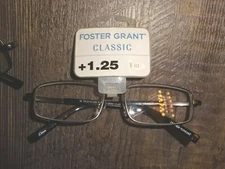 Foster Grants ~ men unisex women reading glasses   +1.25 metal frame 