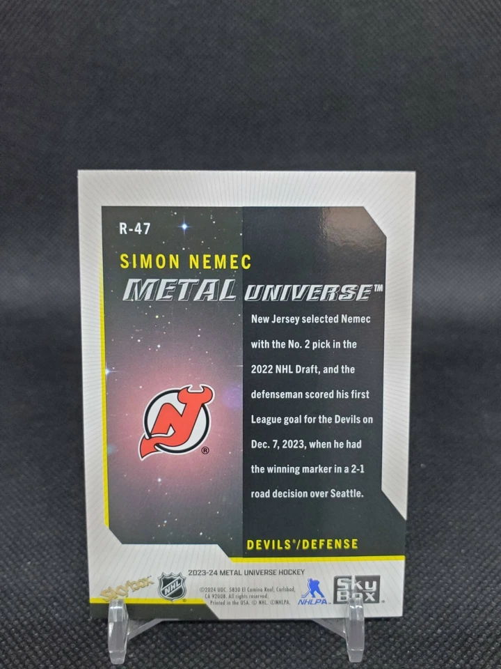 2023-24 Metal Universe Simon Nemec R-47 Skybox Rookie Retros  - Image 2 of 2
