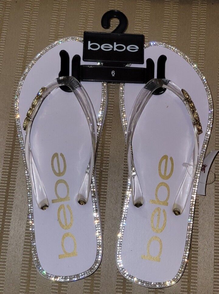 bebe Women's Flips Flops Sandals Rhinestone Bling Size 6M | eBay
