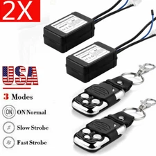 2PCS Wireless Remote Control Switch ON/Off Strobe For LED Work Light Bar SUV US