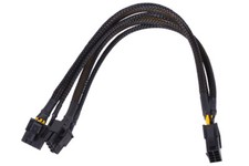 (26,33 EUR/m) Phobya 8Pin PCIe Buchse -> 2x 6+2Pin PCIe Stecker | Schwarz 30cm